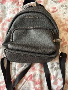 Michael Kors Charcoal Logo Mini Backpack